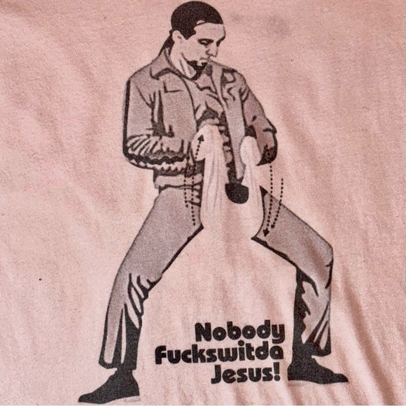 Vintage Y2K Big Lebowski “Jesus” Graphic Tee - Classic Nobody Fuckswitda Jesus!” - Picture 3 of 5